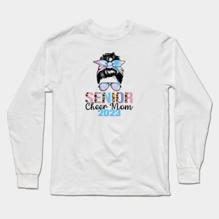 Messy Senior Class Of 2023 Cheer Mom leopad skin Long Sleeve T-Shirt